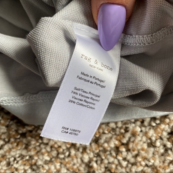 🔥Rag & Bone 🔥Colorblocked Penny T-Shirt Blue cotton viscose - Picture 5 of 5